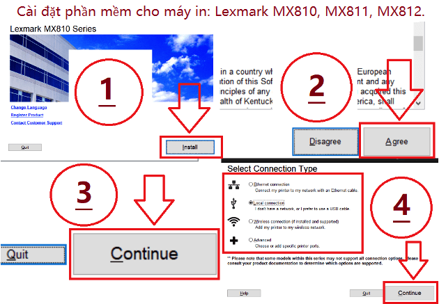 Cài đặt phần mềm cho máy in: Lexmark MX810, MX811, MX812.