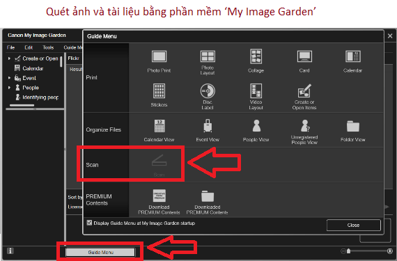 Quét ảnh và tài liệu bằng phần mềm: 'My Image Garden'.